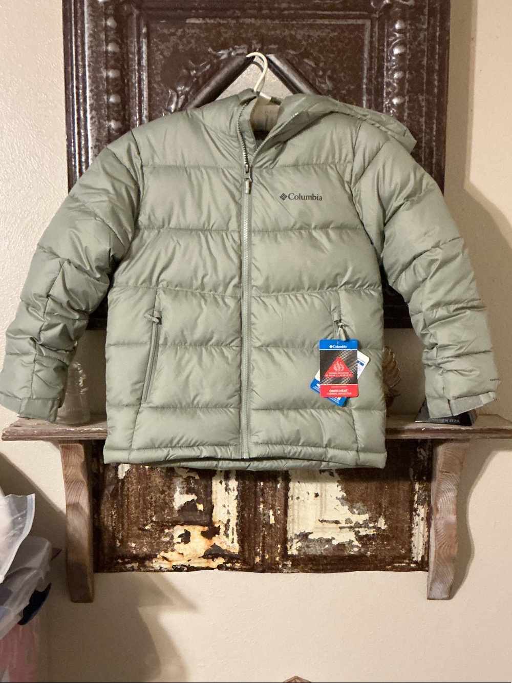 Columbia Kids Olive Green Hooded Puffer Jacket